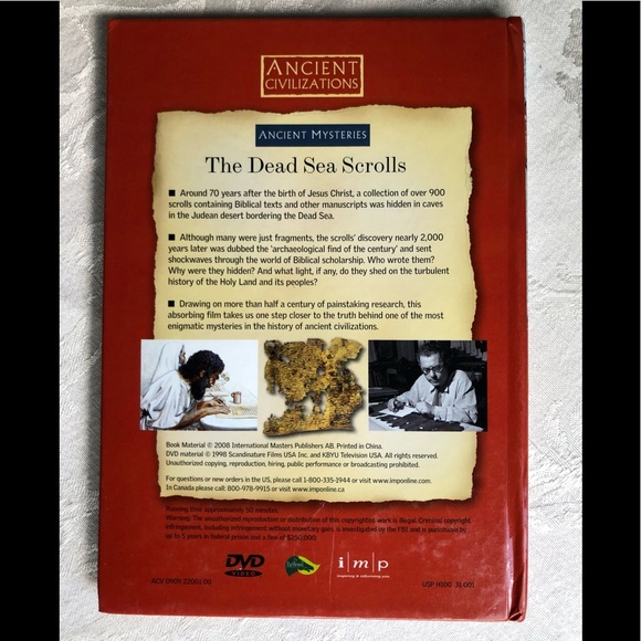 Ancient Mysteries The Dead Sea Scrolls Hardcover Book and DVD Set - Picture 8 of 8